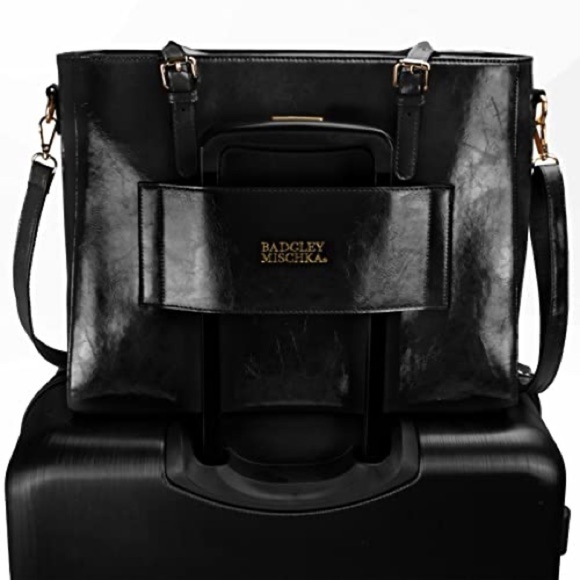 Badgley Mischa Julia Tote Weekender Rustic vegan leather crossbody XL Travel BAG - Picture 11 of 12